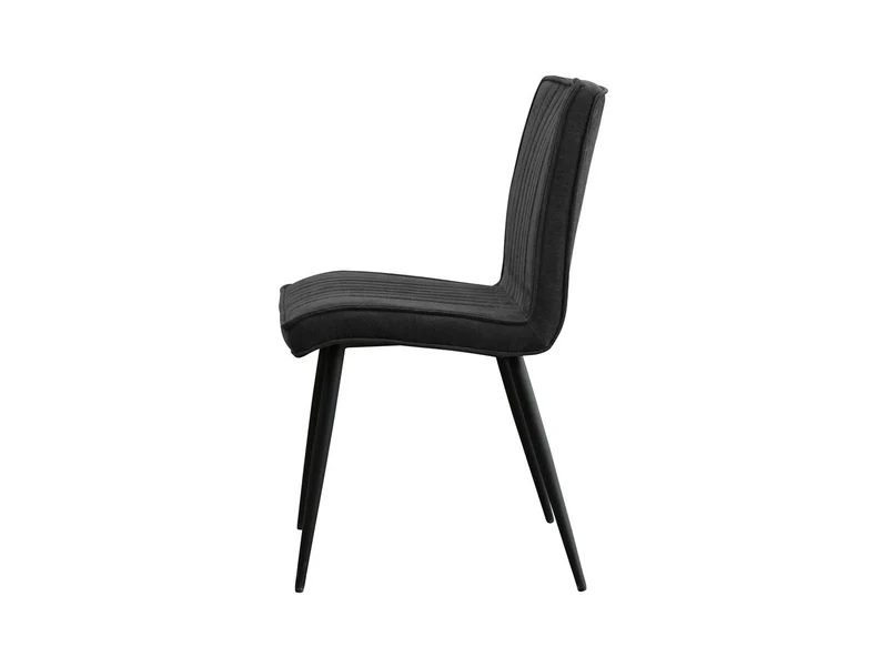 Lena Upholstered Dining Chair – Dark Grey Fabric & Metal Frame