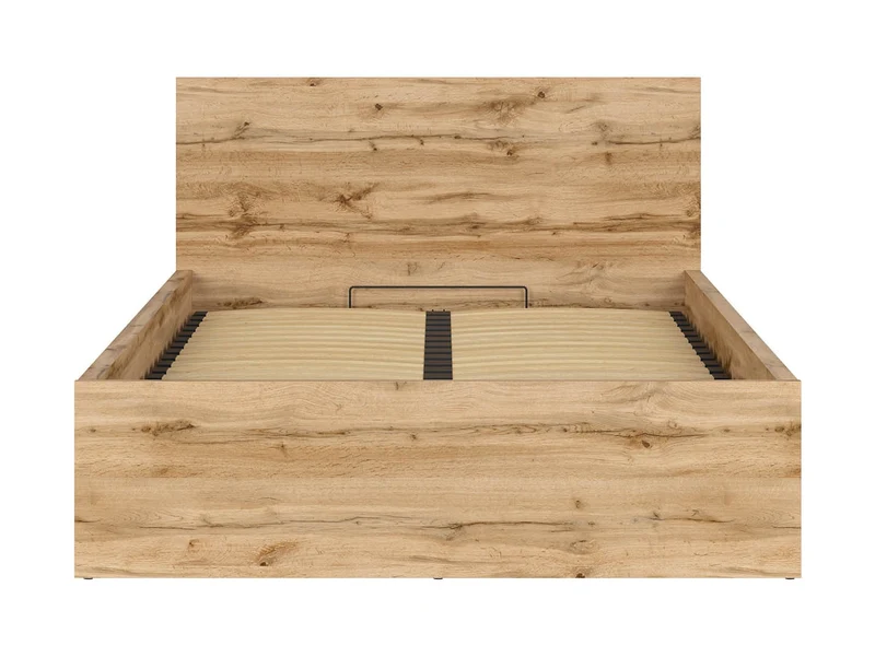 Tetrix Bed 140×200 + Ceres AV Pocket Spring Mattress Set – Wotan Oak