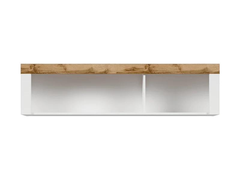 Holten Wall-Mounted Cabinet 156 cm – White / Wotan Oak | 2 Open Display Compartments