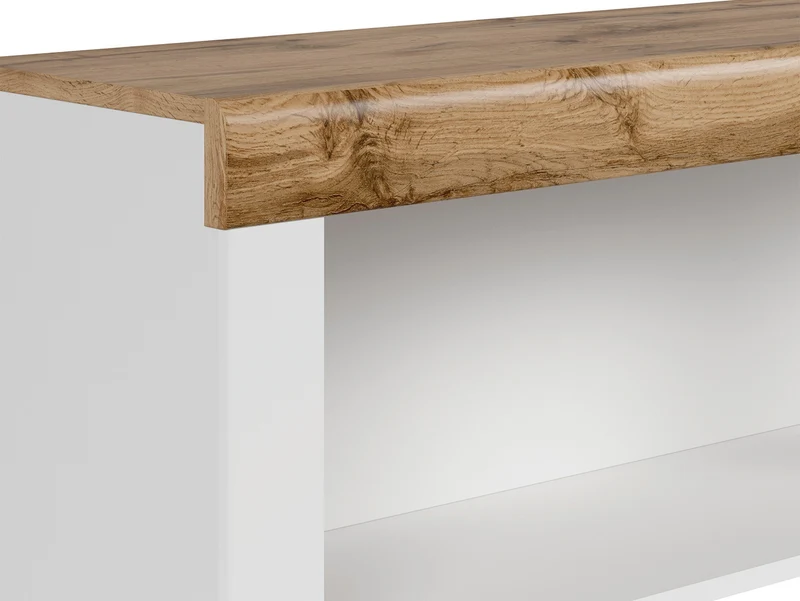Holten Wall-Mounted Cabinet 156 cm – White / Wotan Oak | 2 Open Display Compartments