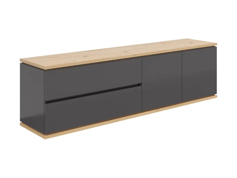 Yamael TV Unit – Graphite & Artisan Oak, 184 cm