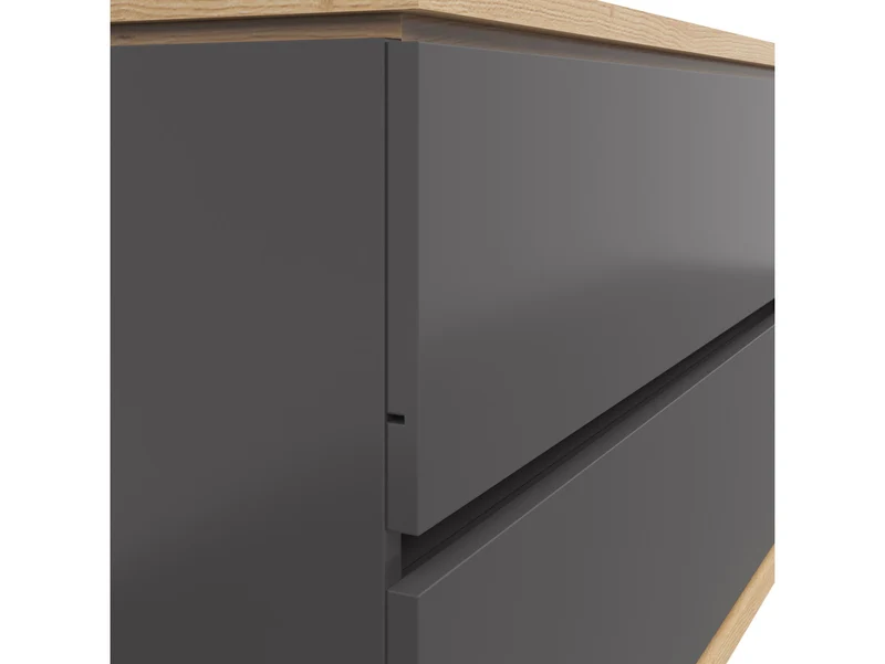 Yamael TV Unit – Graphite & Artisan Oak, 184 cm