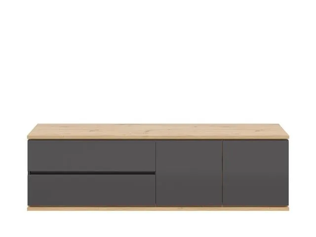 Yamael TV Unit – Graphite & Artisan Oak, 184 cm