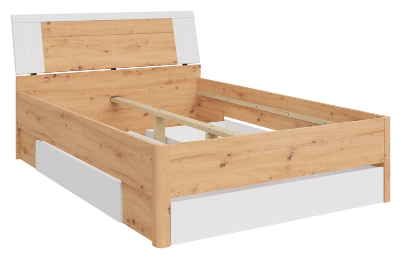 Saturn Bed 140×200 cm – Artisan Oak & White