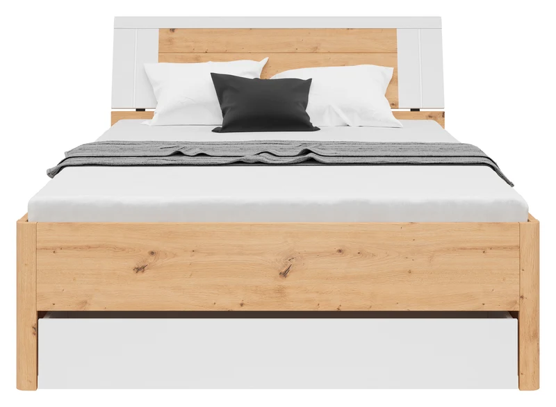 Saturn Bed 140×200 cm – Artisan Oak & White