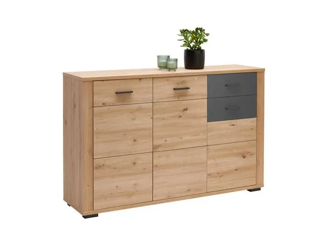 Maxim — Sideboard 137 cm with Doors & Drawer – Artisan Oak & Anthracite
