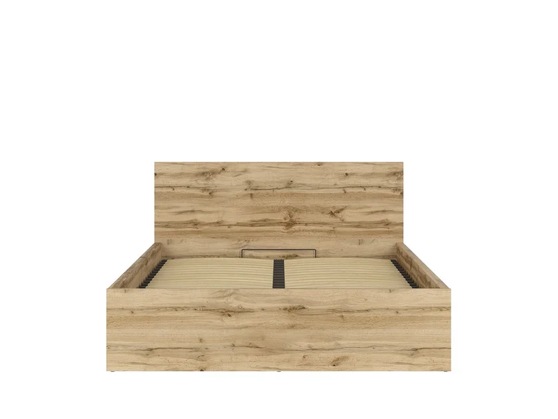 Tetrix Double Bed Set with Mimas Pocket Spring Mattress | Wotan Oak | 160x200cm | Storage