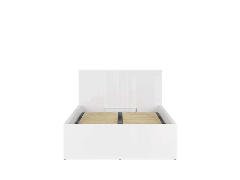 Tetrix Single Bed Set with Mimas Pocket Spring Mattress | White Gloss | 120x200cm | Storage
