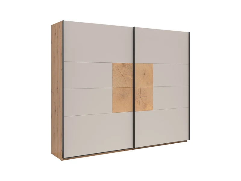 Sindara Sliding Wardrobe 270 cm – Artisan Oak & Kashmir, Hanging Rails, Shelves, Optional Surround Frame