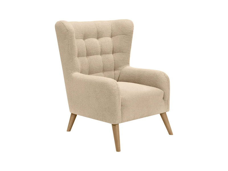 Casey Es Quilted Armchair – Tall Back, Wave Spring Seat, Hardwood Legs, Lambi 06