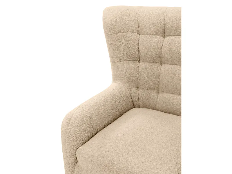 Casey Es Quilted Armchair – Tall Back, Wave Spring Seat, Hardwood Legs, Lambi 06