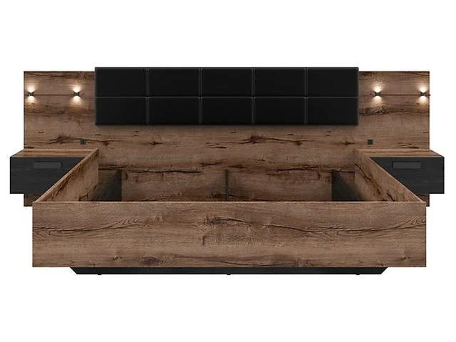 Kassel Double Bed 180x200 cm with Storage – LED, USB, Eco-Leather Headboard