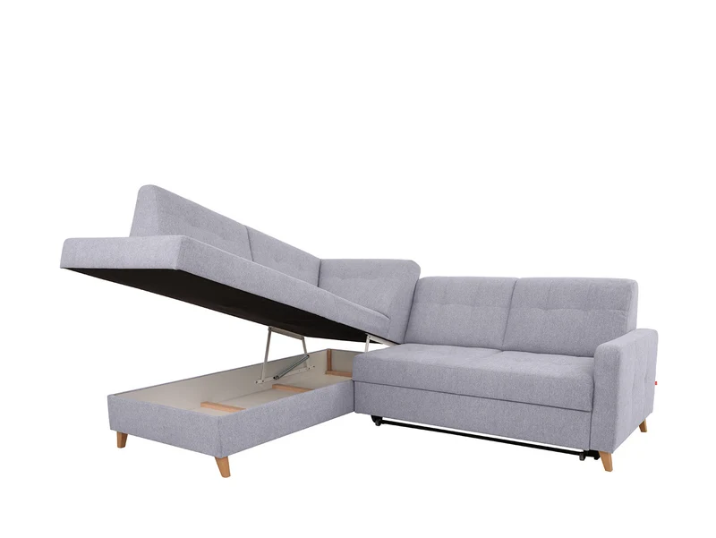 Lars Left-Hand Corner Sofa Bed | Dolphin Mechanism, Storage & 125x189cm Sleep | 232x187cm