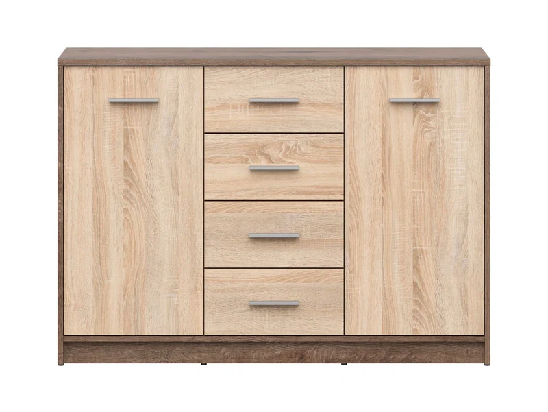 Nepo Plus Chest of Drawers – 2 Doors & 4 Drawers | Monastery Oak & Sonoma Oak | Kids & Youth Room