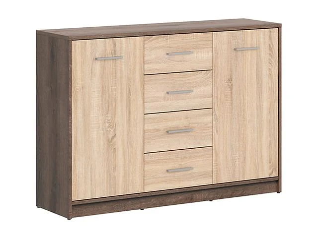 Nepo Plus Chest of Drawers – 2 Doors & 4 Drawers | Monastery Oak & Sonoma Oak | Kids & Youth Room