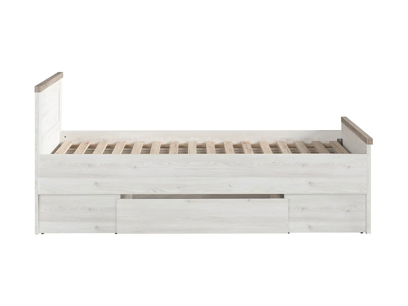 Luca Juzi Single Bed 90×200 cm | Sibiu Larch & Sonoma Oak | Under-Bed Drawer | Provençal