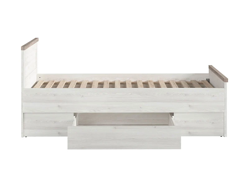 Luca Juzi Single Bed 90×200 cm | Sibiu Larch & Sonoma Oak | Under-Bed Drawer | Provençal