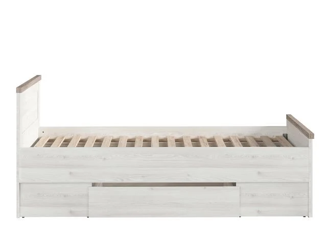 Luca Juzi Single Bed 90×200 cm | Sibiu Larch & Sonoma Oak | Under-Bed Drawer | Provençal