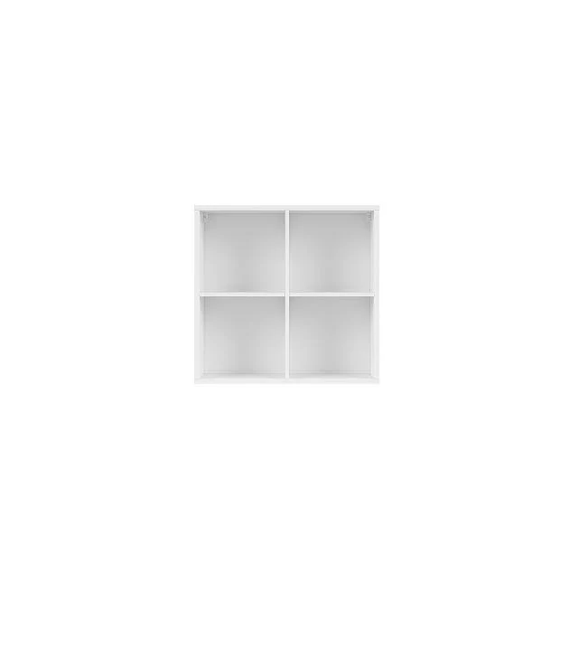 Nepo Plus Wall-Mounted Display Cabinet | White | 4 Open Squares | 77×74.5 cm