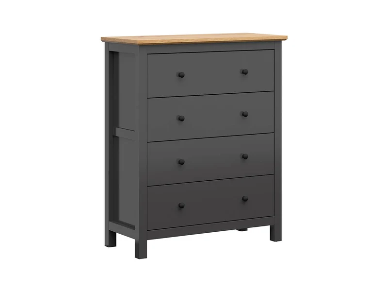 Hesen Chest of Drawers 101 cm – Graphite & Artisan Oak, 4 Wide Drawers