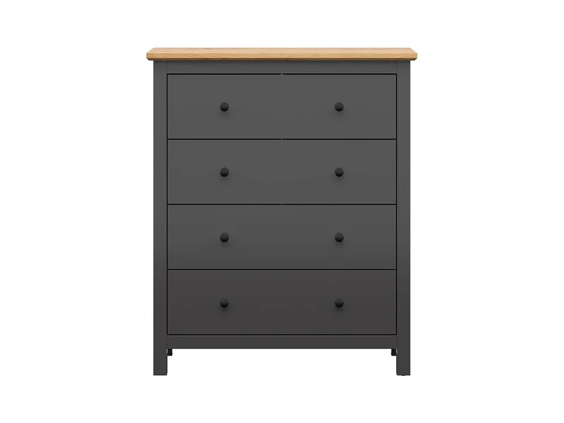 Hesen Chest of Drawers 101 cm – Graphite & Artisan Oak, 4 Wide Drawers