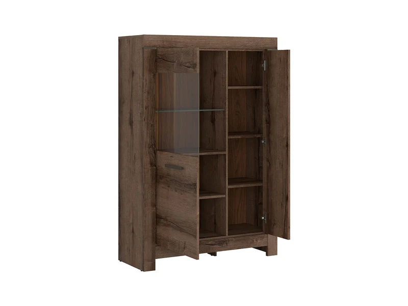 Balin Display Cabinet 100.5 cm – Monastery Oak, LED Included, Soft-Close