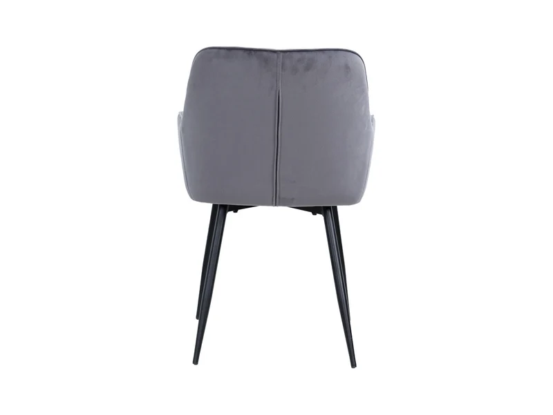 Nicolas Upholstered Dining Chair with Armrests – Grey, Decorative Stitching