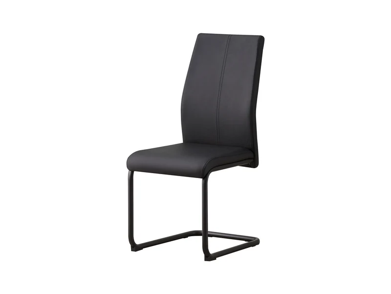 Anne Ph Upholstered Dining Chair – Sled Base, Black, Easy-Clean Fabric