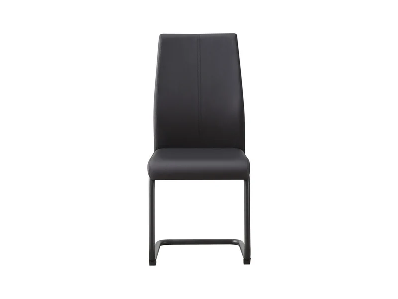 Anne Ph Upholstered Dining Chair – Sled Base, Black, Easy-Clean Fabric