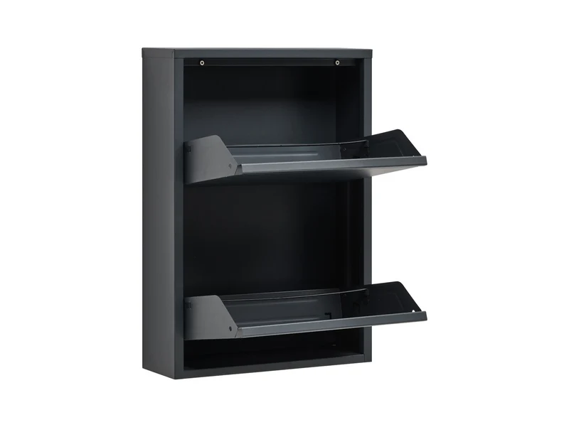 Fly 2K Shoe Cabinet – Anthracite | Compact Metal Hallway Storage