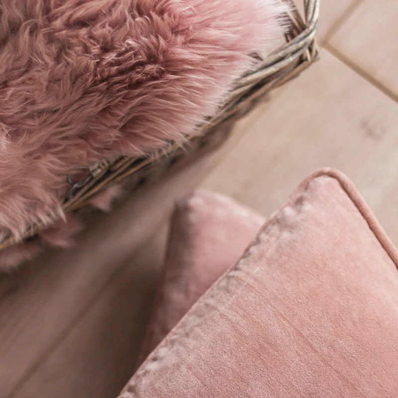 Kissenhülle Velours | UNI pink dust