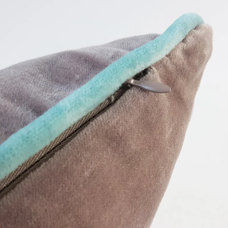 Kissenhülle Velours | CORD taupe iceblue