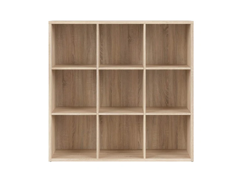 Nepo Plus Bookcase 114 cm – Sonoma Oak | 9 Square Shelves | Modern Display & Storage