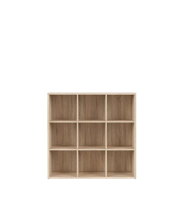 Nepo Plus Bookcase 114 cm – Sonoma Oak | 9 Square Shelves | Modern Display & Storage