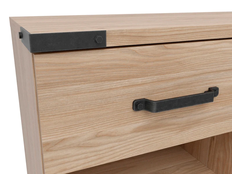 Lara Chest of Drawers — 1 Door, 3 Drawers & Open Shelf, Belarus Ash