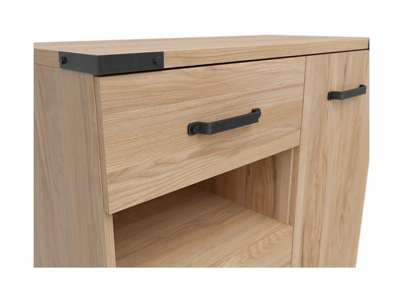 Lara Chest of Drawers — 1 Door, 3 Drawers & Open Shelf, Belarus Ash