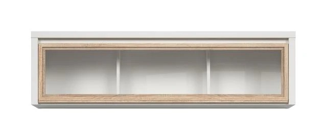 Kaspian Wall-Mounted Display Cabinet — Glazed Door, Dust Protection, White & Sonoma Oak