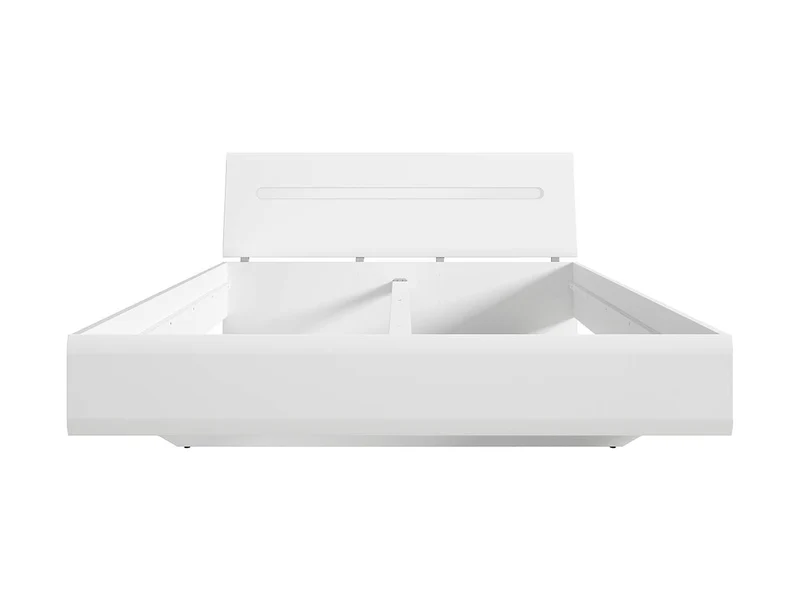 Azteca Trio Bed 160 — Smooth Fronts, Decorative Rail & Interchangeable Trim, White & White Gloss