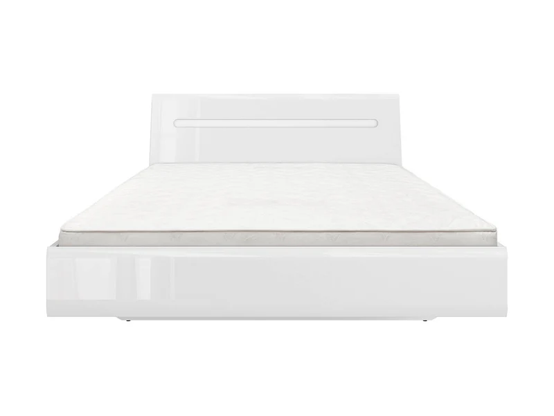Azteca Trio Bed 160 — Smooth Fronts, Decorative Rail & Interchangeable Trim, White & White Gloss