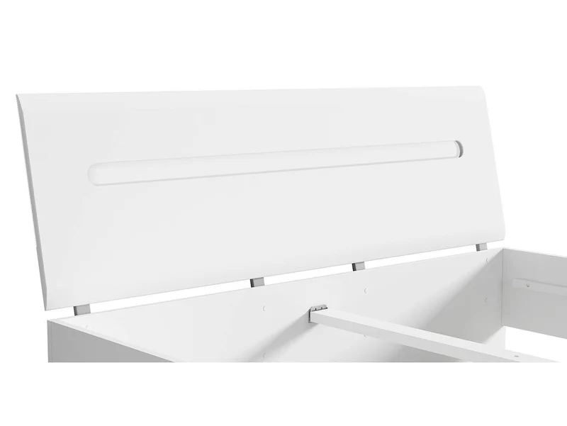 Azteca Trio Bed 160 — Smooth Fronts, Decorative Rail & Interchangeable Trim, White & White Gloss