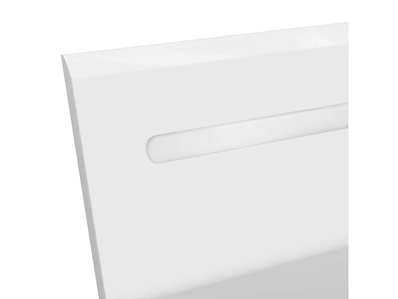 Azteca Trio Bed 160 — Smooth Fronts, Decorative Rail & Interchangeable Trim, White & White Gloss