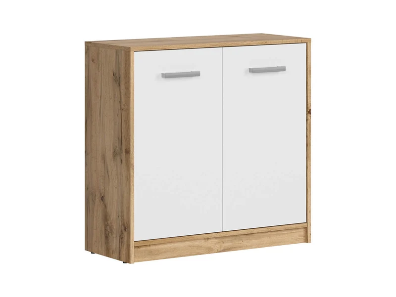 Matos 2-Door Storage Cabinet – Wotan Oak & White, 80 cm