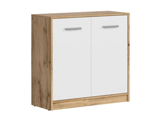 Matos 2-Door Storage Cabinet – Wotan Oak & White, 80 cm