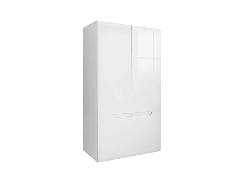 Azteca Trio 2-Door Wardrobe – White & White Gloss, 105 cm