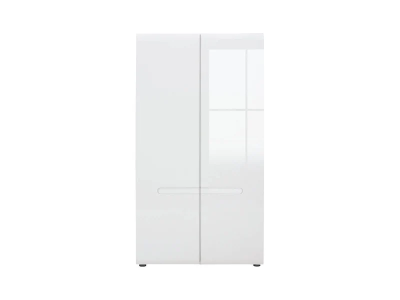 Azteca Trio 2-Door Wardrobe – White & White Gloss, 105 cm