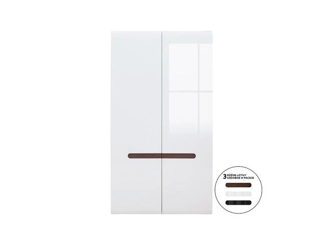 Azteca Trio 2-Door Wardrobe – White & White Gloss, 105 cm