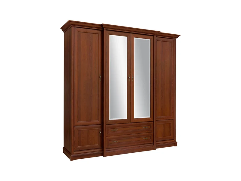 Kent Triple Wardrobe with Mirrors – Chestnut, 227 cm
