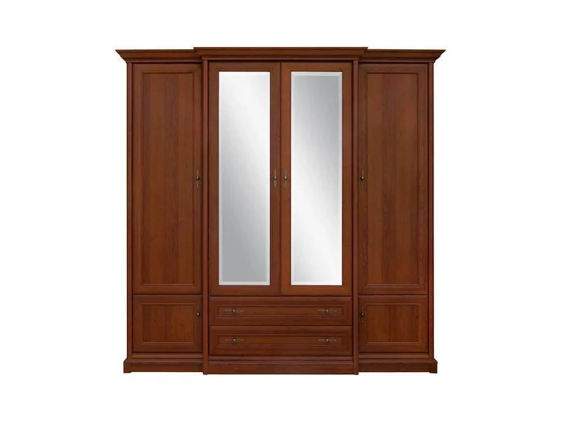 Kent Triple Wardrobe with Mirrors – Chestnut, 227 cm