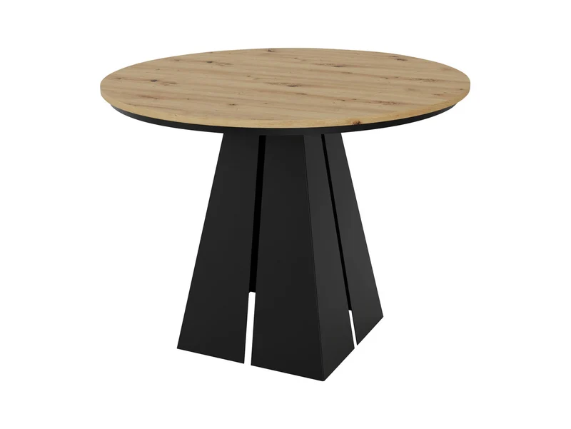 Lorian — Extendable Round Dining Table | Artisan Oak & Black