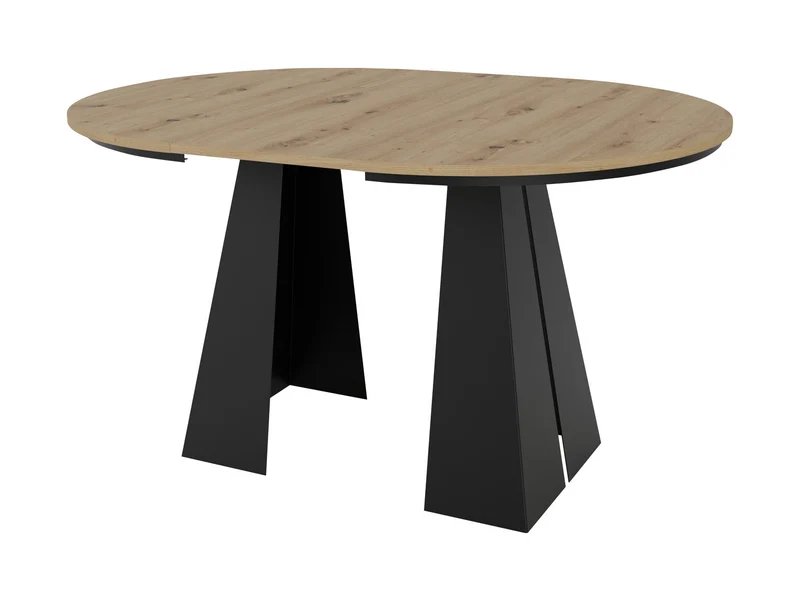 Lorian — Extendable Round Dining Table | Artisan Oak & Black